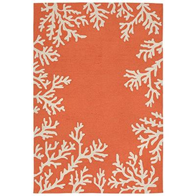 Liora Manne CAPD8162017 Capri Classic Coastal Shell Border Ocean Coral Reef Indoor/Outdoor Rug 8' Ro