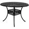 Sunnydaze Round Patio Dining Table, Outdoor Durable Cast Aluminum Construction with Crossweave Desig