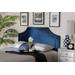 Baxton Studio Avignon Modern & Contemporary Navy Blue Velvet Fabric Upholstered King Size Headboard- BBT6566-Navy Blue-HB-King