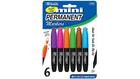 BAZIC Fancy Colors Mini Fine Point Permanent Marker w/ Cap Clip (6/Pack) Case of 24 (1263-24)