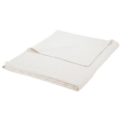 Superior King Blanket 100% Cotton, for All Season, Diamond Design, White