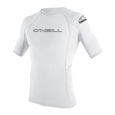 O'Neill Men's Basic Skins UPF 50+ Short Sleeve Rash Guard, White, XX-Large
