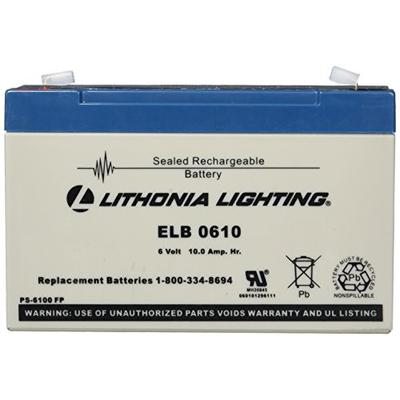 Lithonia Lighting ELB 0610 6V Emergency Replacement Battery