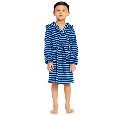 Leveret Kids Boys Fleece Sleep Robe Bathrobe Blue & Navy (4 Years)