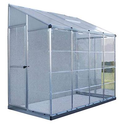 Palram Hybrid Lean Greenhouse, 4' x 8', Silver