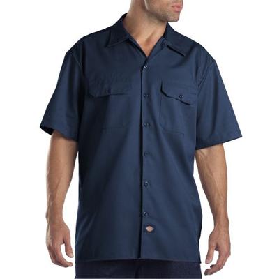 Dickies Men's Big and Tall Short Sleeve Work Shirt, Navy, Extra Large