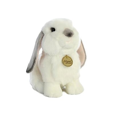 Aurora World Miyoni White Plush Lop Eared Rabbit with Gray Ears, Large
