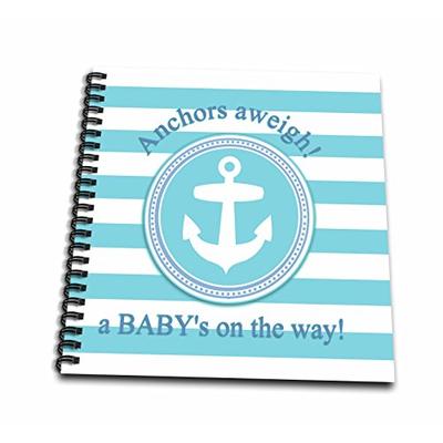 3dRose db_179692_2 Anchors Aweigh a Baby's on The Way for Blue Nautical Boy Baby Shower Memory Book,