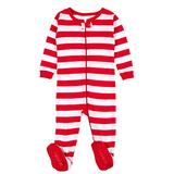 Leveret Kids Red & White Striped Baby Boys Girls Footed Pajamas Sleeper Christmas Pjs 100% Cotton (S screenshot. Sleepwear directory of Clothes.