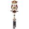 Whimsical Gemstone Hoot Owl Resonant Relaxing Copper Wind Chime Garden Patio