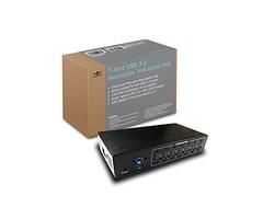 7-Port USB 3.0 Mountable Industrial Hub with Screw Locked USB 3.0 Cable