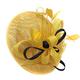 Caprilite Yellow and Black Sinamay Big Disc Saucer Fascinator Hat for Women Weddings Headband