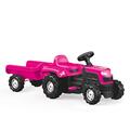 Dolu – Unicorn Tractor Pedal Operated & Trailer – Pink Pedal Powered Ride On Tractor and Trailer for Kids Aged 3 to 5