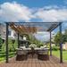 Paragon-Outdoor Florence 11 ft. x 11 ft. Aluminum Pergola in Powder-Coated Finish w/ adjustable canopy in Gray | 93 H x 199 W x 138 D in | Wayfair