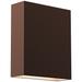 Inside Out Flat Box 7"H Bronze 2-LED Outdoor Wall Light