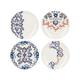 V&A Rococo Silk Side Plates with Printed Design, Fine China, White, 20.5 cm, Set of 4