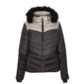 killtec Skijacke Damen Brinley - Winterjacke Damen - Damenjacke sportlich mit Skipasstasche - warme Jacke für den Winter - wasserdicht, schwarz, 38