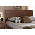 Baxton Studio Mailene Mid-Century Modern Walnut Brown Finished Wood Queen Size Headboard - MG3000P-Ash Walnut-HB-Queen