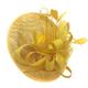 Caprilite Yellow and Yellow Sinamay Big Disc Saucer Fascinator Hat for Women Weddings Headband