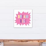 Isabelle & Max™ Alejo Dream Big Letter, Monograms, & Name Canvas in Blue/Pink/Yellow | 16 H x 16 W x 1.25 D in | Wayfair