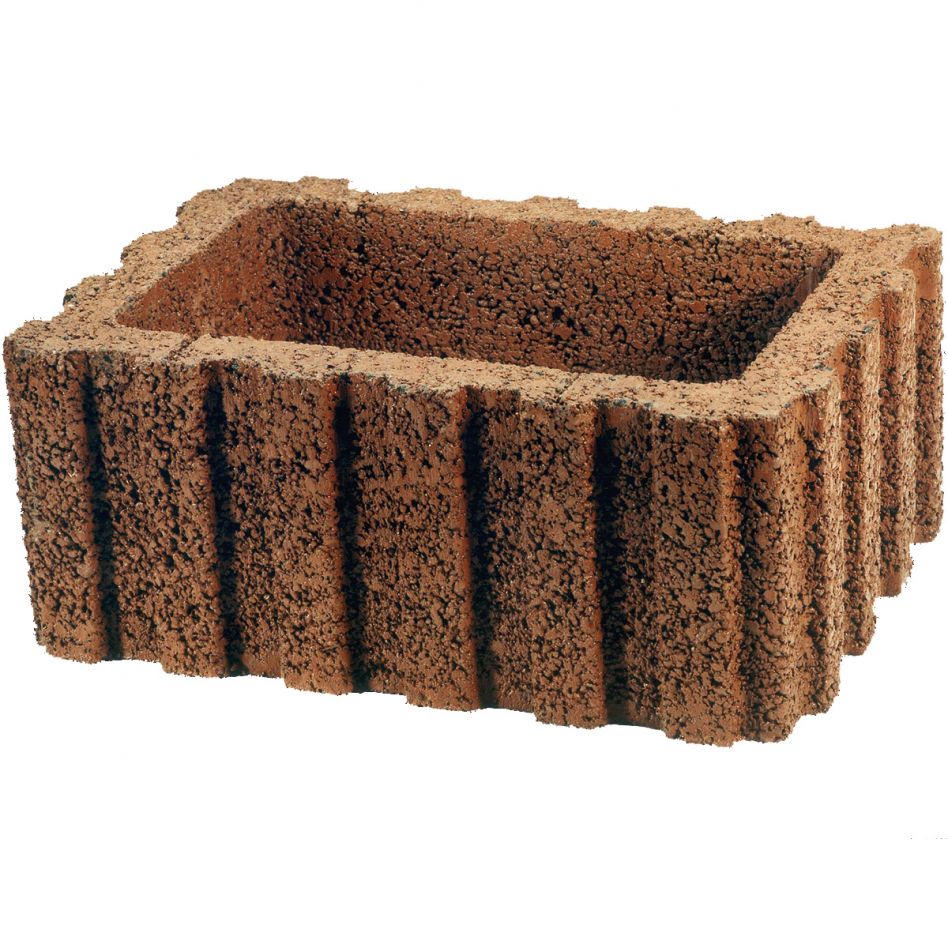 EHL Pflanzstein eckig Rasterflor braun Mauerstein, 30x40x25 cm (klein) Image