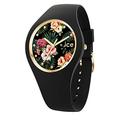 Ice-Watch - ICE flower Colonial - Schwarze Damenuhr mit Silikonarmband - 016671 (Medium)