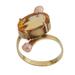 Regal Fascination,'Citrine and Cultured Pearl Cocktail Ring with 18k Gold'