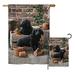 Breeze Decor Black Lab Pups Nature Pets 2-Sided Polyester 40 x 28 in. Flag Set in Black/Gray | 40 H x 28 W in | Wayfair