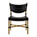 Gabby Morrison Side Chair Upholstered/Wicker/Rattan/Genuine Leather in Brown | 33.5 H x 22 W x 22.25 D in | Wayfair SCH-158055