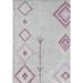 Gray 24 x 0.4 in Area Rug - CosmoLiving by Cosmopolitan Bodrum Tribal Native Fuschia Area Rug Polypropylene | 24 W x 0.4 D in | Wayfair