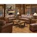 Millwood Pines Deer Valley 4 Piece Living Room Set Cotton/Microfiber/Microsuede in Brown/Red | 37 H x 88 W x 36 D in | Wayfair Living Room Sets