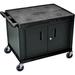 Luxor 27" LP Table 32x24" with Cabinet & 3-Outlet Electric (Black) LP27CE-B