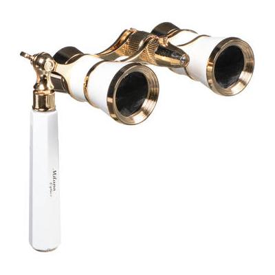 LaScala Optics 3x25 Iolanta Lorgnette Opera Glasses (White & Gold) LSI09FL