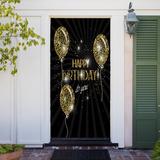 The Holiday Aisle® Happy Birthday w/ Balloons Door Mural Metal in Black | 80 H x 32 W in | Wayfair 42922B50CB0E44FCB4B26BA2C5F02E20