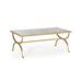 Luxe Coffee Table Glass/Metal in Gray Jonathan Charles Fine Furniture | 20 H x 52 W x 30 D in | Wayfair 494060-G-GES