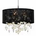 Rosdorf Park Leal Shaded 3-Light Drum Chandelier Textile/Metal in Gray/Black | 10.5" H x 15" W x 15" D | Wayfair 70BE4951D6E246FA97F32AC43EE44348