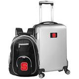 NC State Wolfpack Deluxe 2-Piece Backpack and Carry-On Set - Silver