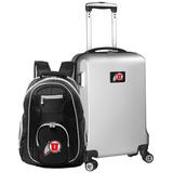 Utah Utes Deluxe 2-Piece Backpack and Carry-On Set - Silver