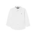 Tommy Hilfiger - Boy's Solid Stretch Poplin Shirt LS Blouse - Kids Tommy Hilfiger Shirts - Shirt For Boys - Poplin Long Sleeve Shirt - White - Size 74