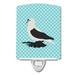 Caroline's Treasures Saxon Fairy Swallow Pigeon Check Ceramic Night Light Ceramic in Blue | 6 H x 3 W x 3 D in | Wayfair BB8120CNL