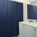 East Urban Home Katelyn Elizabeth Geometric Ombre Stripe Single Shower Curtain Polyester in Blue/Black, Size 74.0 H x 71.0 W in | Wayfair