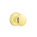 Emtek Providence Keyed Door Knob w/ Regular Rosette Brass in Yellow | 8.42 H x 2.75 W x 2.68 D in | Wayfair 5100PUS7