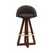 ARTLESS X3 Swivel 38" Bar Stool Wood/Upholstered/Leather/Genuine Leather in Black/Yellow/Brown | 38 H x 19 W x 18 D in | Wayfair A-X3-SS-L-A-BK-B