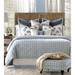 Eastern Accents Seaside Geometric Cotton Blend Duvet Cover Set Cotton in Blue | King Duvet Cover + 4 Shams + Throw Pillow | Wayfair 7W-BDK-011