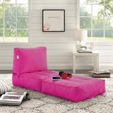 Loungie Cloudy Indoor & Outdoor Nylon Self Expanding Foam Lounger Performance Fabric/Water Resistant in Pink/Indigo | Wayfair BB143-28FC-WR