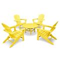 POLYWOOD® South Beach 5-Piece Conversation Group Plastic in White/Yellow | Outdoor Furniture | Wayfair PWS105-1-LE