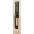 Emtek Davos Handleset w/ Single Cylinder Deadbolt & Door & Rosette in Gray | 18 H x 3 W x 3 D in | Wayfair 4818HLOUS15RH