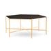 Joe Ruggiero Collection Athena Coffee Table Metal in Yellow/Brown | 18 H x 43.38 W x 43.38 D in | Wayfair JR001-58-Maple-N