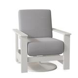 Telescope Casual Leeward Swivel Recliner Patio Chair w/ Cushions Plastic in White | 39 H x 33 W x 35 D in | Wayfair 869681A01