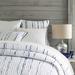 Pine Cone Hill Draftsman White/Reversible Modern & Contemporary Quilt Cotton in Blue | Queen | Wayfair PC359-FQ